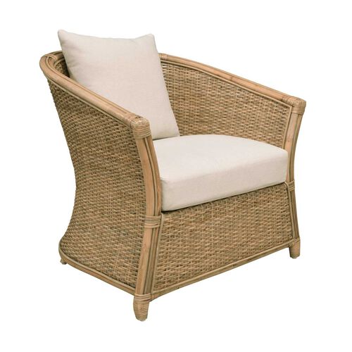 Plantation Amara Armchair With Cream Seat & Scatter Cushion -Washed Natural